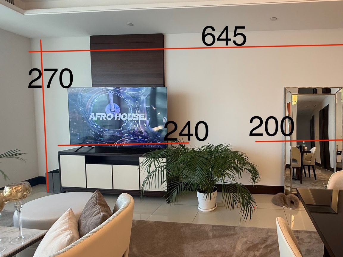 Living area at Address Sky View before renovation